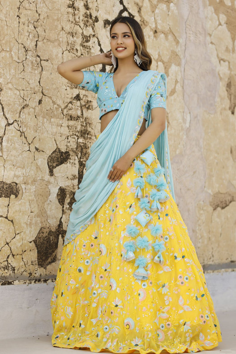 Divi Bird Detailing Lehenga Set