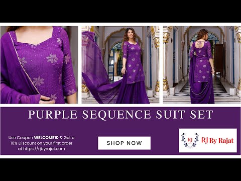 Komal Purple Sequence Suit Set