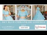 Farrasa Sky Blue Chikankari Lehenga Set